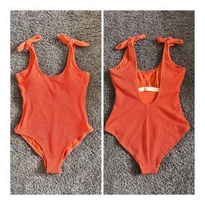 TARGET Textured One Piece Swimsuit, Size Medium, Color Rust